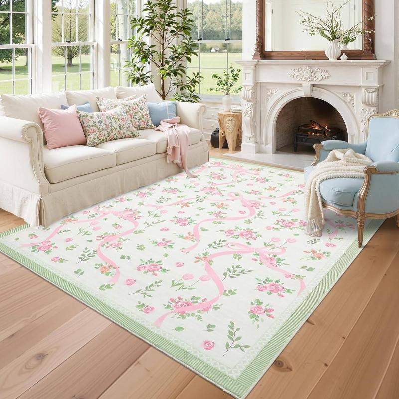 Franse Bloemen Woonkamer Tapijt Antislip Makkelijk Schoon Te Maken Bank Vloermat Slaapkamer Garderobe Binnen Huisdecoratie Tapijt 60x90cm 24x36inch