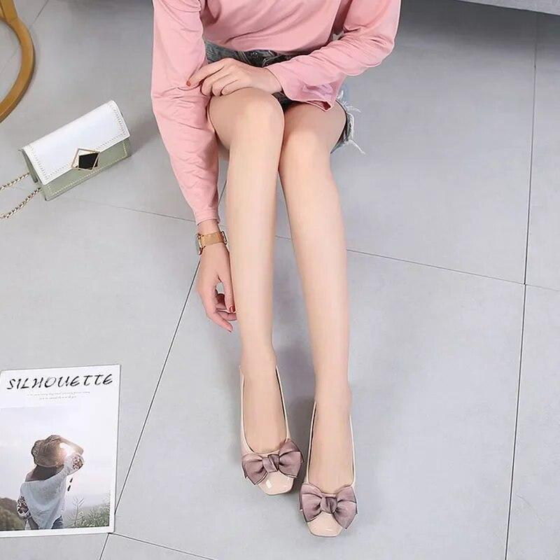 Spring Summer Shoes Women Flats Soft Comfortable Shoes Butterfly Knot Office Lady Shoes Black Pink Red Plus Size 42