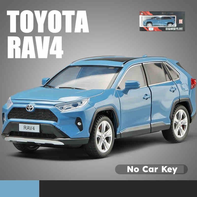 1/24 TOYOTA RAV4 SUV Sport Diecast Alloy Miniature Toy Car Model Remote Control Sound Light Pull Back Collection Gift for Boy