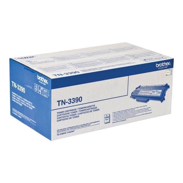 Cartouche de toner Brother TN-3390 noire pour imprimante laser - Rendement de 12 000 pages ISO/IEC 19752