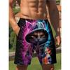 Summer Men's 3D Printed Beach Shorts Fashion Versatile Trend Breathable Casual Vacation Style