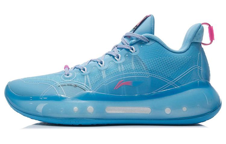 Li Ning YuShuai 14 Boom Basketball Shoes Men s Low Top Moon White Blue ABAR123-7 41.5