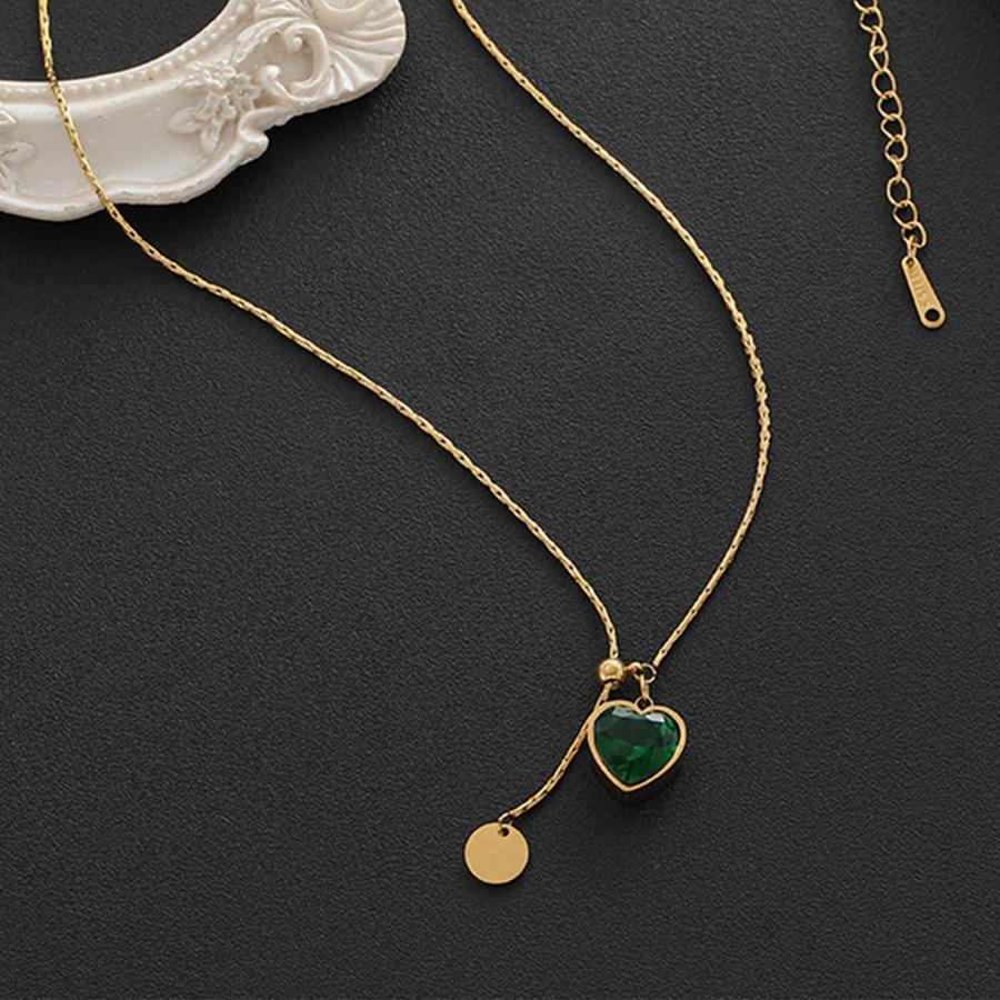 A Love Stainless Steel Necklace, Women'S Y-Shaped Pendant Necklace, Clavicle Chain Can Be Adjusted, Suitable for Daily, Party Wear