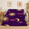 Cartoon Sun Moon Tarot Divination Magic Flannel Blanket Soft Throw Blanket for Bedroom Living Room Bed Travel Camping Picnic Nap