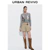 UR 2025 Autumn Women's Casual Embroidered Short Knit Cardigan