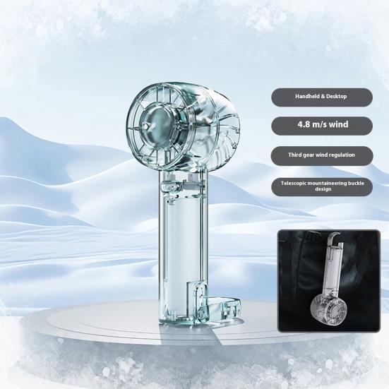 Yousheng Transparent Handheld Fan 3 Speed Adjustable USB Rechargeable Summer Cooling Fan Portable Travel Outdoor Mini Personal Fan