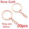 20pcs 25mm 28mm 30mm Rings Keychain Key Ring Chain Multi-colors Round DIY Jewelry Making Accessories Findings