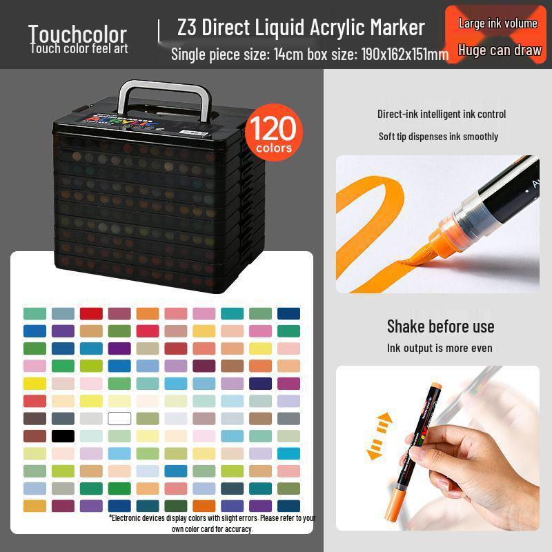 TouchColor Soft Tip Multicolor Acrylic Markers - Perfect for Students & Kids' Art Projects