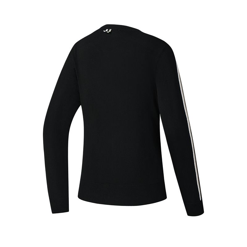 FILA Golf Series Fashionable Button-Down Cardigan Women knitwear Deep-Black A11W525405F-BK