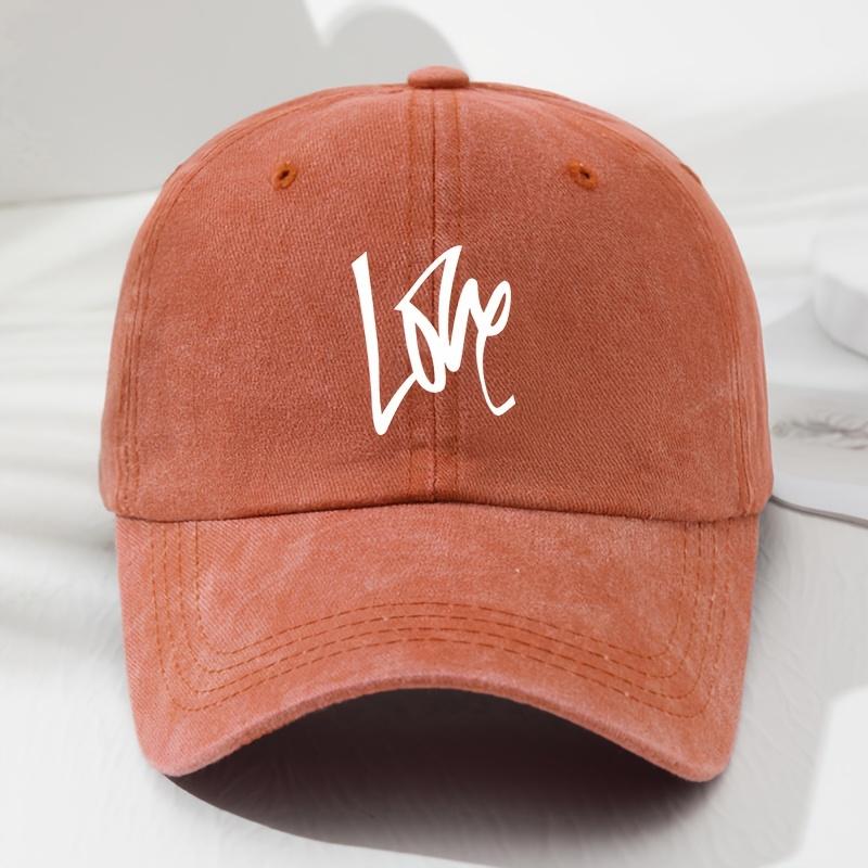 

Unisex LOVE Soft Top Baseball Cap Retro Fashion Outdoor Cap Adjustable помаранчевий