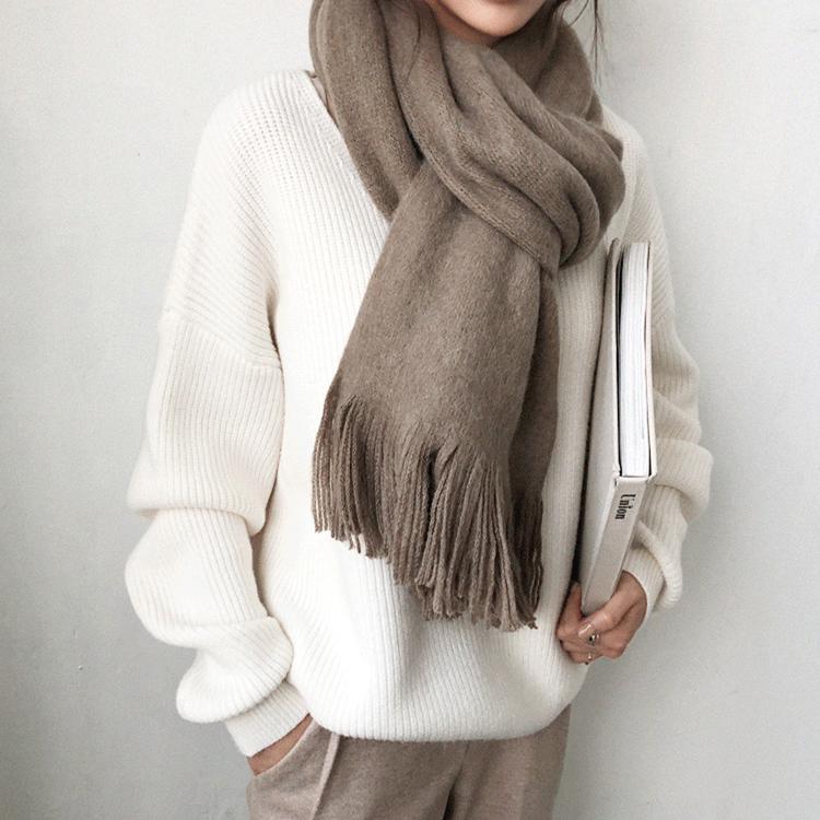 Herbst V-ausschnitt Minimalistischen Tops Übergroßen Koreanischen Unregelmäßigen Saum Gestrickte Chic Casual frauen Strickwaren Pullover