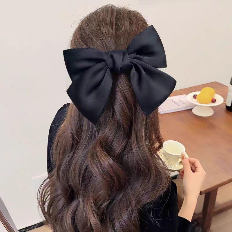 Large Red Bow Hair Clip Headwear for Women - 2025 Edition: Stylish Hair Accessory for Back of Head