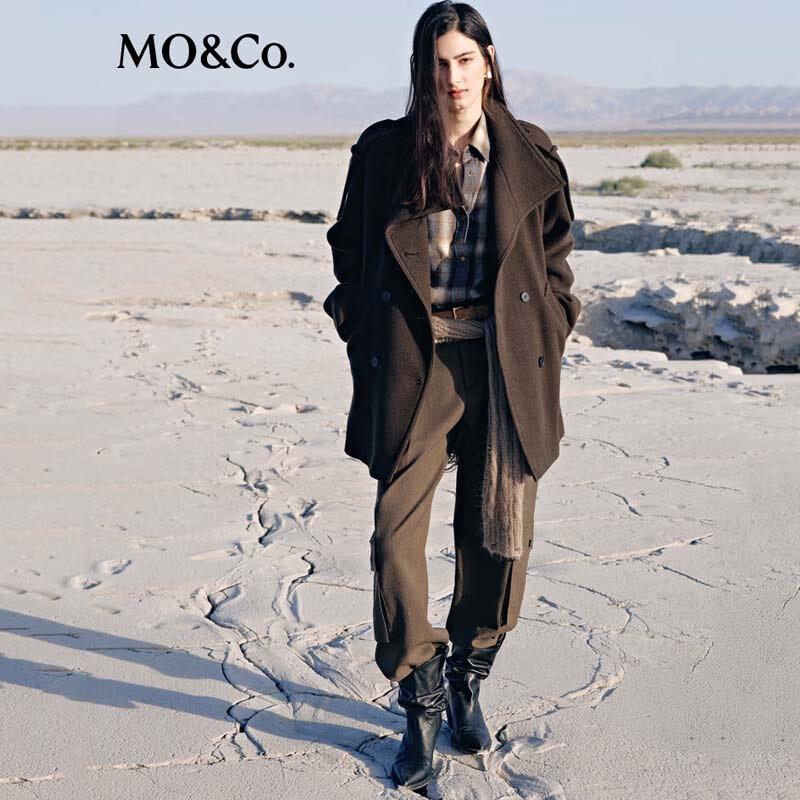 MO&Co. Women's Wool Blend Double-Breasted Coat