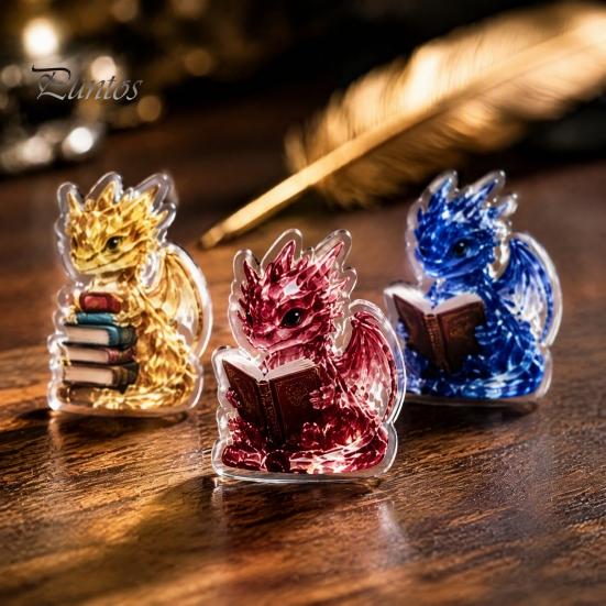 24 Day Advent Calendar Crystal Dragon 2026, Days Fantasy Reading Book Countdown Calendar, Holiday Gift Box for Kids Pcs Mini 2D Flat Acrylic