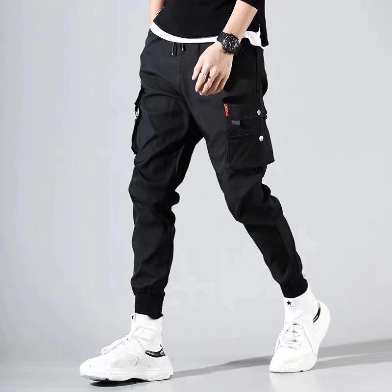 2025 Men's Korean Style Cuffed Techwear Casual Pants for Spring and Summer