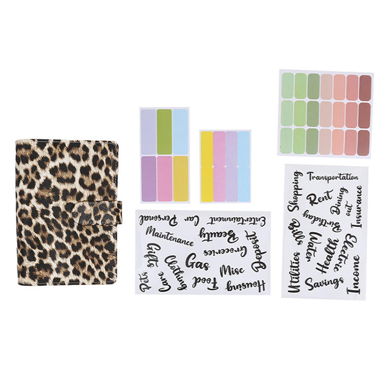 A6 Money Saving Binder Notebook with Cash Envelopes Cow Print Expense Budget Saving Challenge Planner