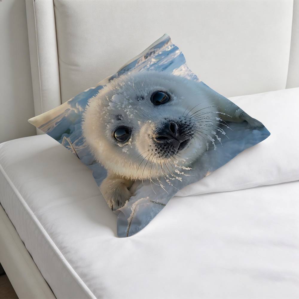 Seal Sea Cute MeMe Square Pillow Case Soft Decorative Throw Pillow Cover for Home Sofa Bed