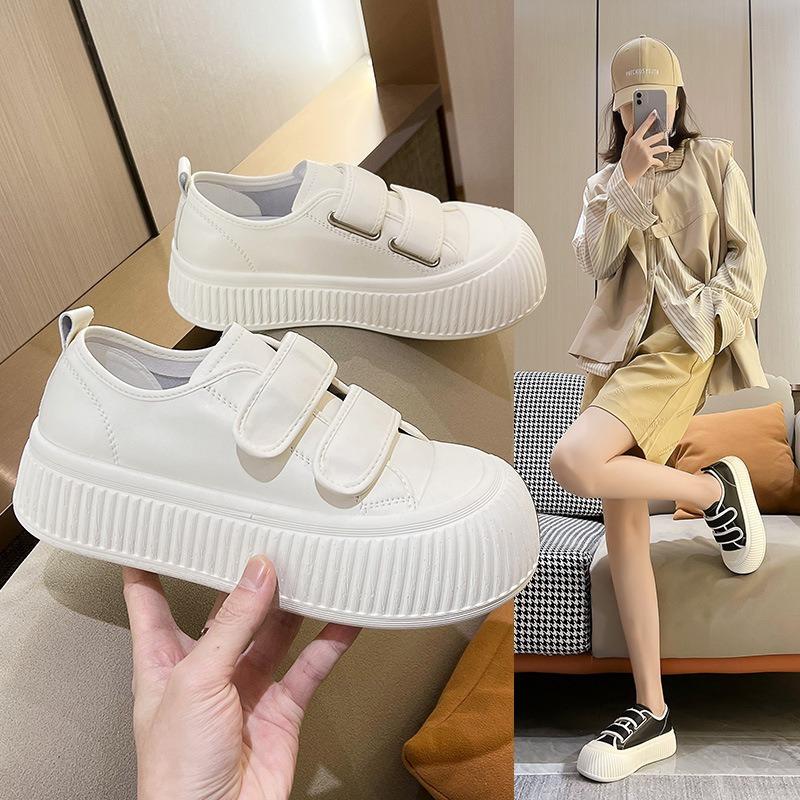 New Thick-soled Casual Shoes for Women Cute and Ugly Velcro Big-headed Shoes