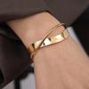 Yori Minimalist Stainless Steel Metal Irregular 18K Golden PVD Bracelet Bangle Distinctive Jewelry Wholesale 2025