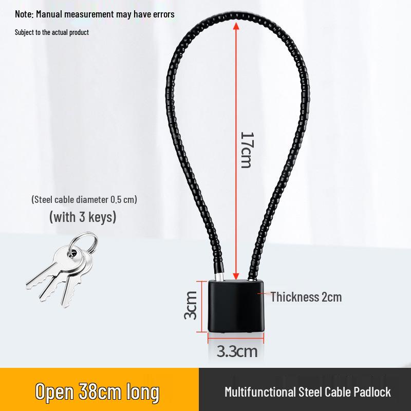 Mini-Stahldraht-Vorhängeschloss mit Schlüssel - Diebstahlsicheres kleines Schloss für Türen und Ketten