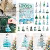 Calendario dell'Avvento Albero di Natale in Vetro Marino con Ciondolo Ornamentale