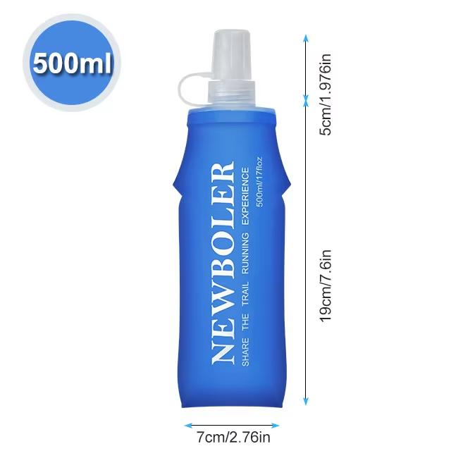 NEWBOLER 500ml měkká láhev skládací náramek láhev na vodu TPU hydratační láhev na vodu běh upevnění protiskluzová venkovní sport