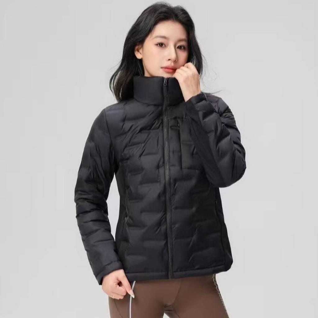 Women's Stand Collar Long Sleeve Puffer Jacket Regular Fit Commuter Down Coat