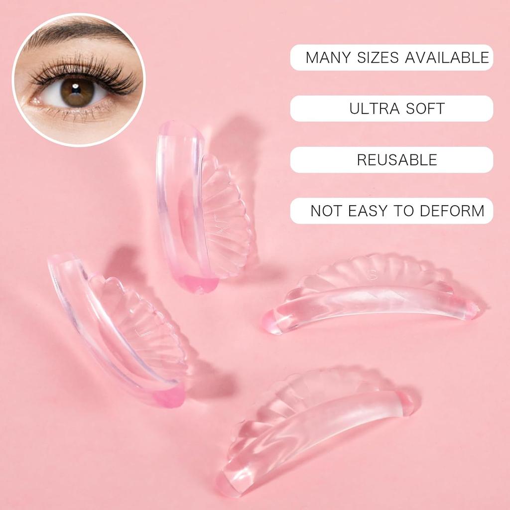 20Pcs Lashlift Pads Shields Self Sticky Lash Lift Rods C-Curl Pad Soft Eyelash Perm Rod Air Bubble Silicone-Light Weight Guard No glue Reusable