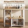Kitchen storage shelf with sliding baskets and cabinet, microwave stand, 100 x 35 x 80 cm, white