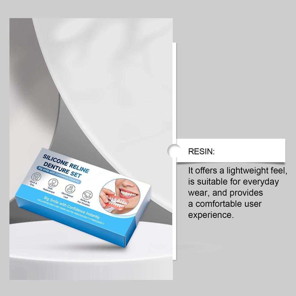 Resin Denture Decoration Set Teeth Whitening Soft Safety Perfect Fit Tooth Comfortable Smile Temporary Orthodontic Silicone Sets