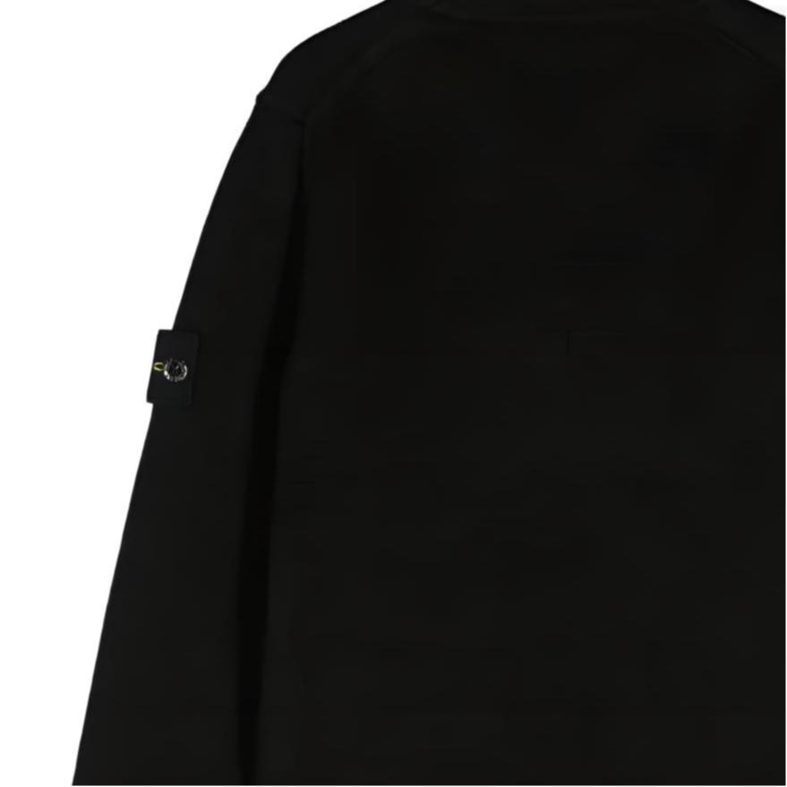 Stone Island Sweater Solid Color Crew Neck Pullover Long Sleeve Fitted Kids sweater Black 7916515A2-V0029