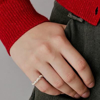 VINTAGE HOLLYWOOD [925 Silver] Twist Rope Ring_VH2435RI006M