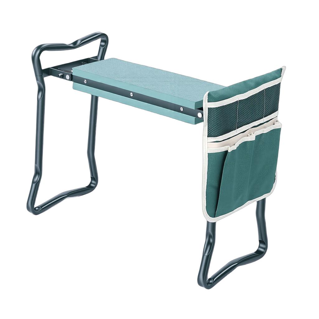 Folding Garden Kneeler Seat Multifunctional Comfortable Garden Kneeling Bench with Tool Bag for Outdoor Gardening