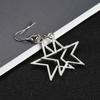 Hip Hop Silver Color Hollow Star Pendant Earrings for Women Punk Y2K Pentagram Star Drop Earrings Charm Holiday Jewelry