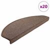 VidaXL Stair Treads 20 Pieces 65 X 24 X 4 Cm Coffee Brown Semicircular Large 3365793