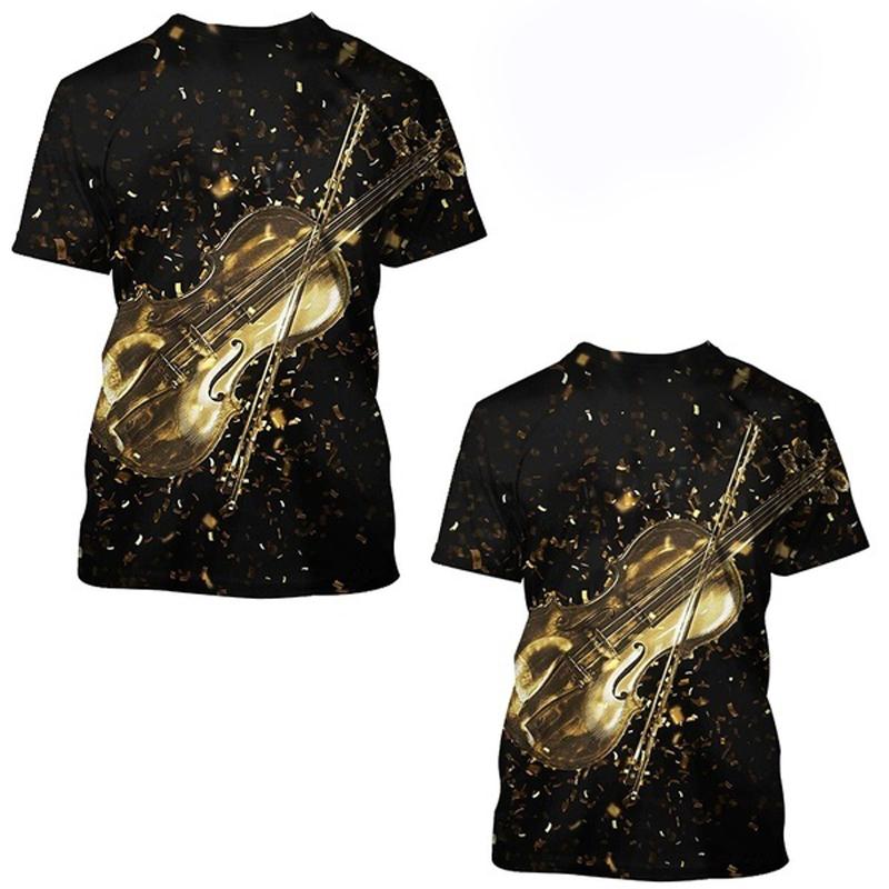 Sommer Mode Spaß Gitarre Grafik T Shirts für Männer Neue Casual Trend Persönlichkeit Harajuku Gedruckt Rundhals Kurzarm Tops