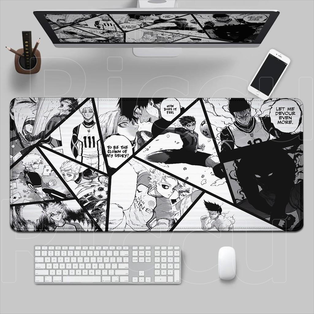 Hot Anime Blue Lock Mousepad HD Printing Computer Gamers Locking Edge Non-slip Rubber Mouse Pad XXL 90x40cm Keyboard PC Desk Pad
