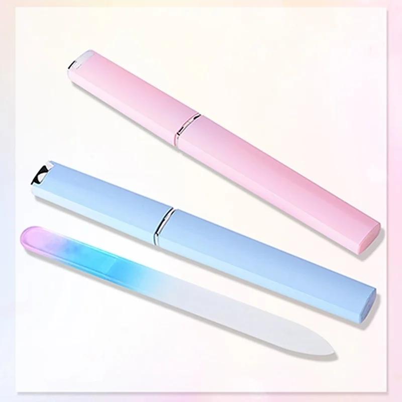1PC Colored Crystal Glass Nail File Professional Polished Sandblasted Glass Nail File Available On Both Sides Manicure Tools