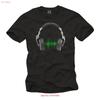 Cool Music T Shirt For Unisex With Headphones Equalizer Print Black S Xxxxxl Vintage Graphic Comfortable Stretched Casual