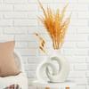 Hul Keramisk Vasesett på 2, Kosete Rund Boho Smultring Moderne Vase Nordisk Minimalistisk Dekorativ Vase for Moderne Trendy Hjem Bord Midtpunkt Dekor