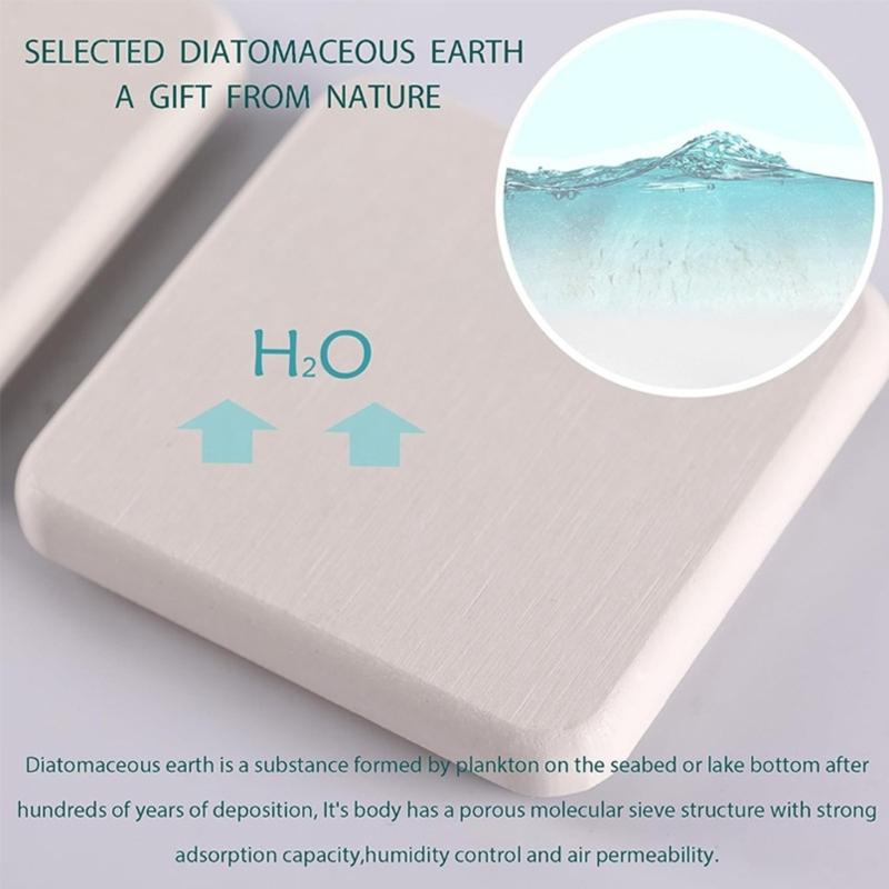 4Pieces Quick Drying Soap Tray Kitchen Soap Dish Water Absorbent Diatomite Coaster Suitable for Bathroom and Kitchen