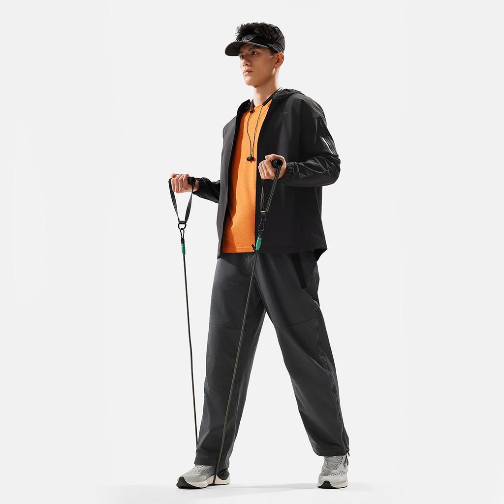 Li Ning Sports Lifestyle Series Water-Resistant Solid Color Logo Hooded Windbreaker Men Outerwear Black AFDU525-1