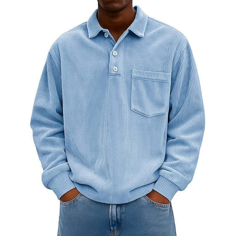 Long Sleeve Lapel Shirt Men s Corduroy Long Sleeve Shirt Autumn and Winter Retro Casual Kaji Trend S