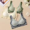 Color Block Seamless Bra Women Lifting Shaping Non-Wire No Cup Anti-Sagging Underwire Bra