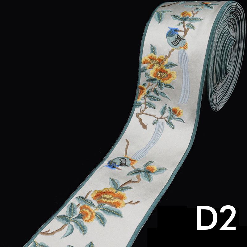 Chinese Embroidered Webbing Retro Embroidery Lace Trim For Diy Hanfu Costume  Cushion Curtain Decor Ribbon Accessories