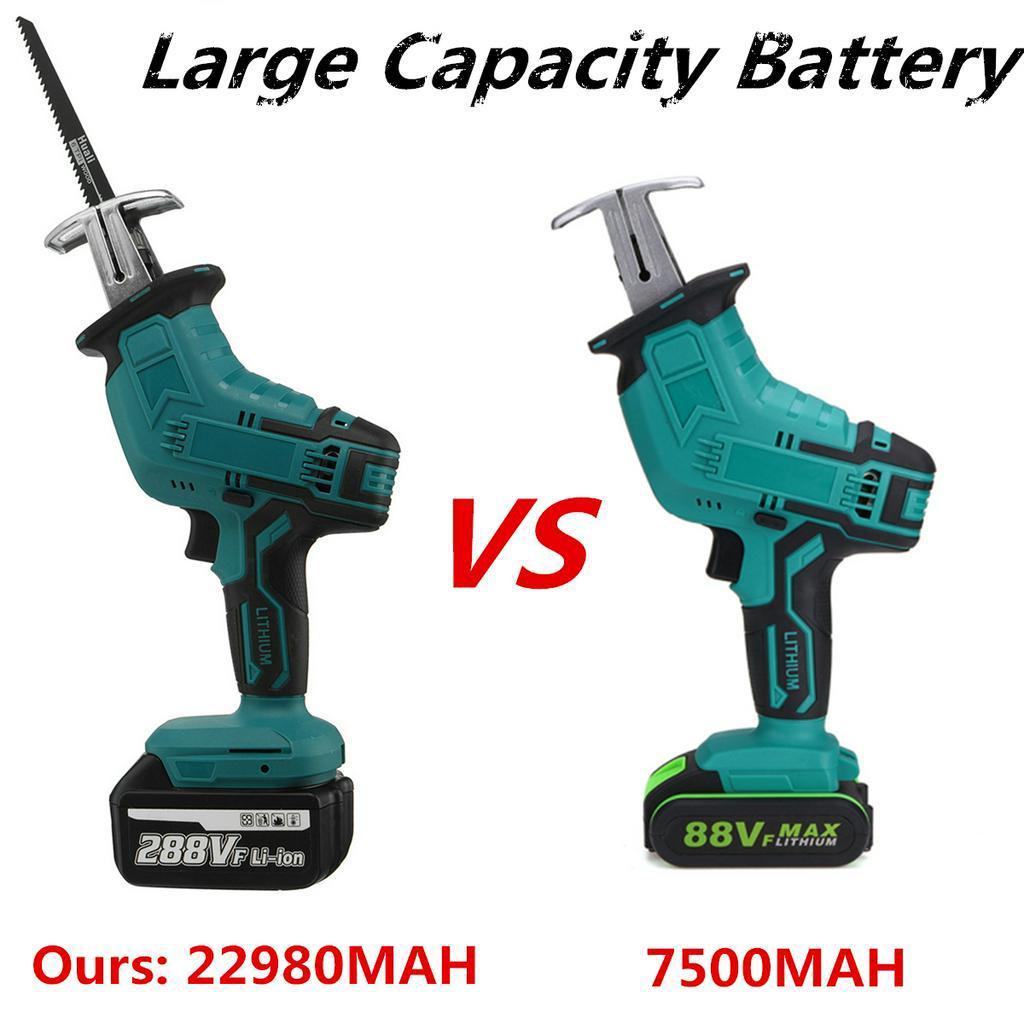 4000rpm/min 288VF Cordless Electric Reciprocating Saw Variable Speed Metal Wood Cutting Tool 22980mAh Battery Electric Saw 1500W