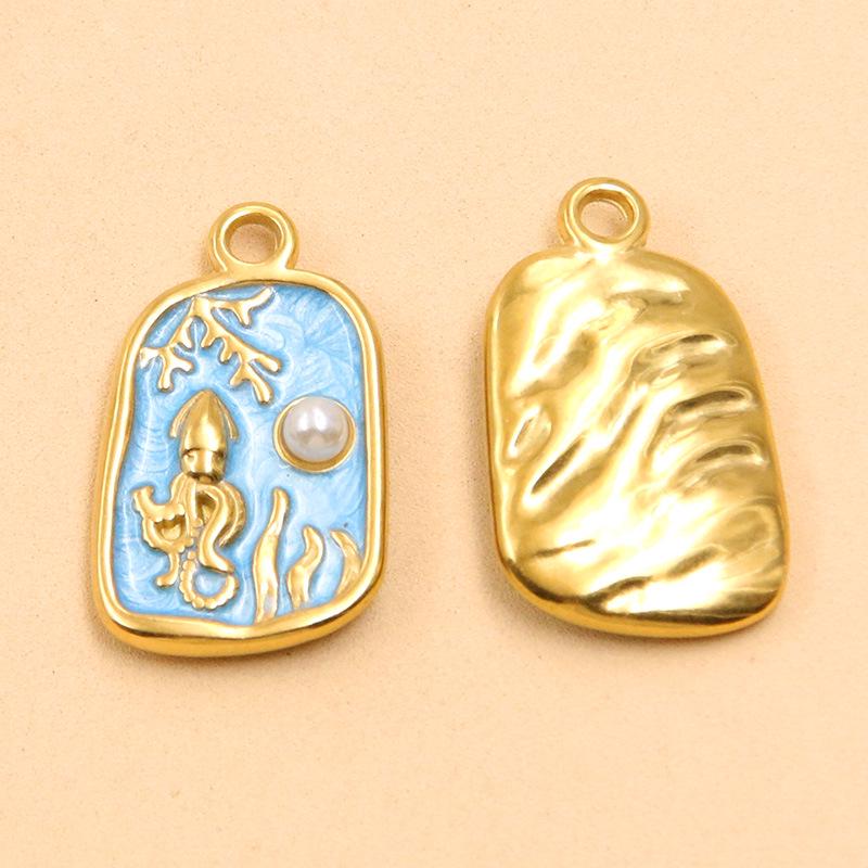 7 Styles Stainless Steel Ocean Series Seashell & Starfish Pendants for DIY Jewelry