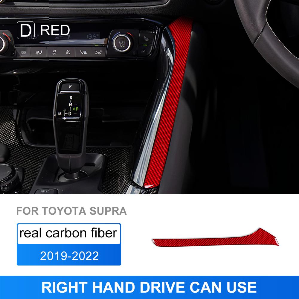 Real Carbon Fiber Sticker For Toyota Supra GR A90 A91 MK5 -  2024 2025 Car Gear Side Strip Interior Trim Accessories