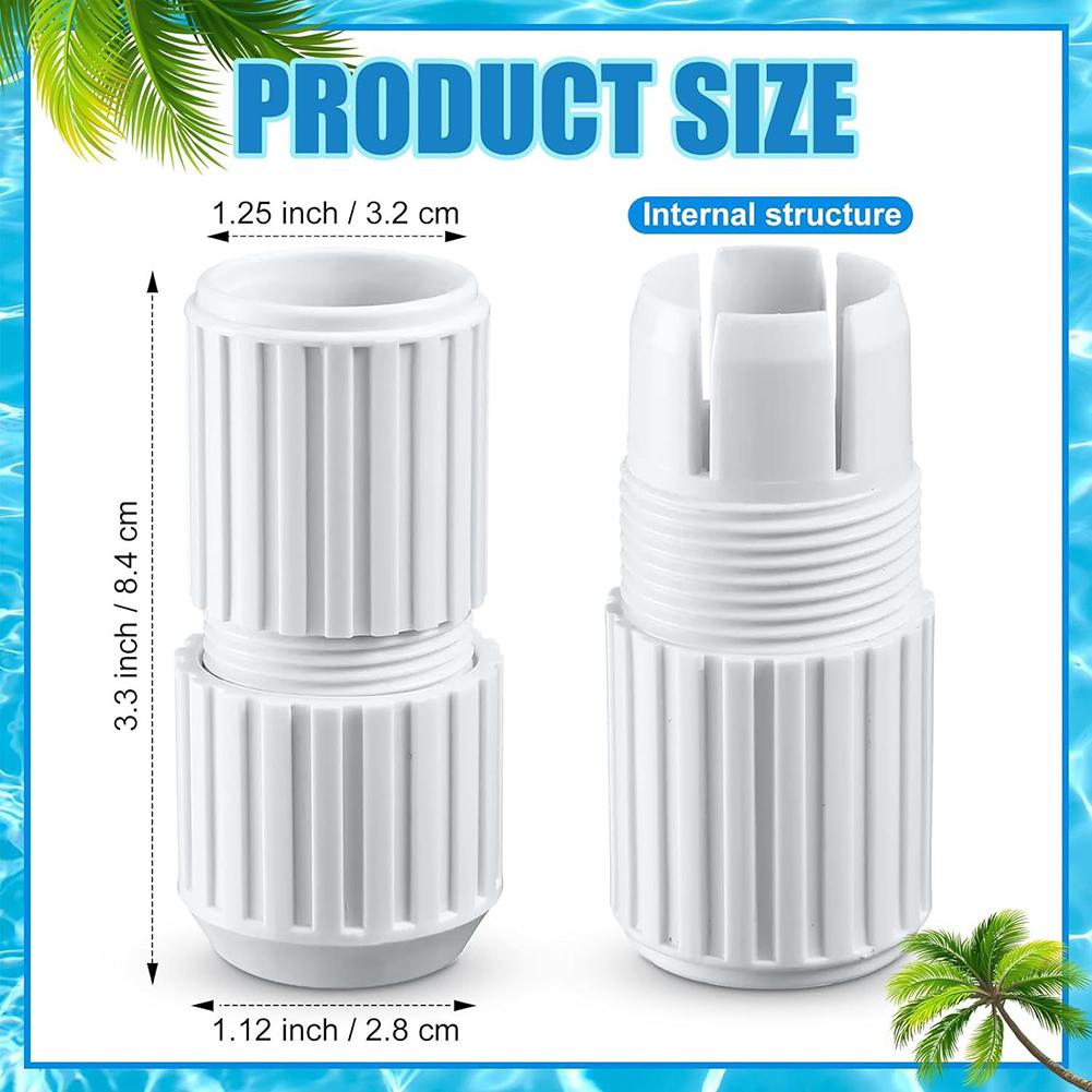 Wie abgebildet ABS Poolstangenverbinder Einfache Installation Verbesserte Leistung Enthält zwei Adapter Schnelle werkzeuglose Installation