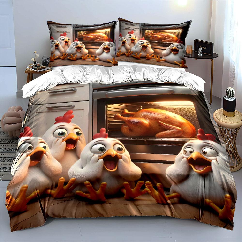 """Trio di Polli Animatissimi Sorpresa in Cucina""" Squisito set da letto a tre pezzi, regalo per bambini e adulti"""